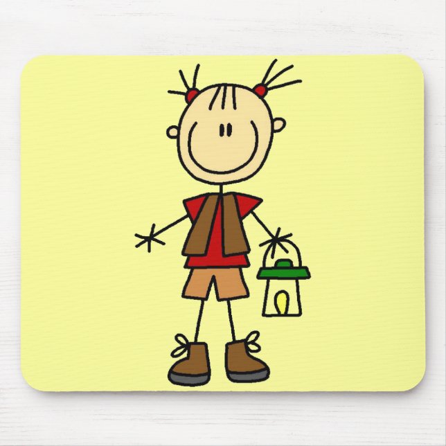 Camping Girl With Lantern Tshirts and Gifts Mouse Pad (Front)