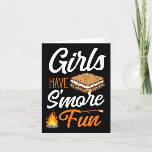 Camping Girls Have Smore Fun Campfire Marshmallow Card