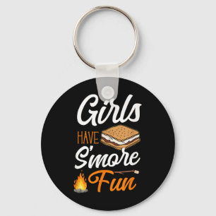 Camping Girls Have Smore Fun Campfire Marshmallow  Keychain