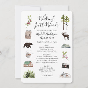 Camping Glamping Bachelorette Weekend Itinerary I Invitation