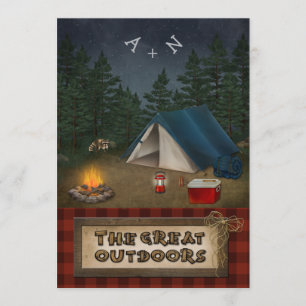Camping, Glamping, Fishing, Nature Wedding Invite