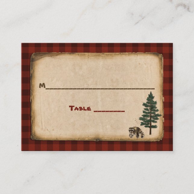 Camping, Glamping, Nature Wedding Place Card (Front)