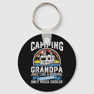 Camping Grandpa Funny Camper Rv Retro Papa Outdoor Keychain