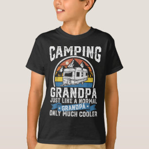 Camping Grandpa Funny Camper Rv Retro Papa Outdoor T-Shirt