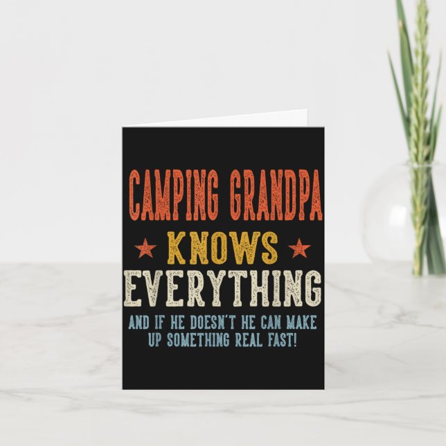Camping grandpa knows everything father's day card (Front)