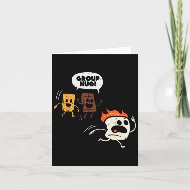 Camping Group Hug Smores Funny Marshmallow Men Wom Card (Front)