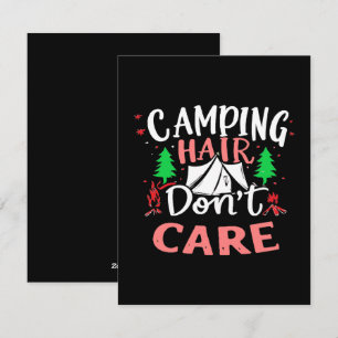 Camping Hair Don't Care Funny Holiday Card