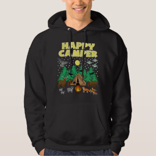 CAMPING-HAPPY CAMPER- Funny Camping With Critters Hoodie