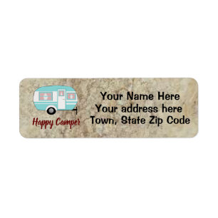 Camping Happy Camper Personalized Return Address