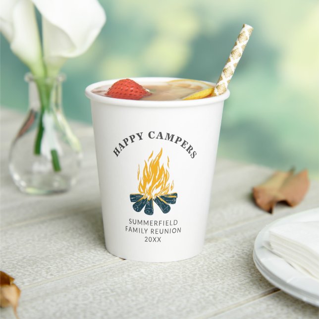 Camping Happy Campers Vacation Family Trip Custom  Paper Cups (Insitu)