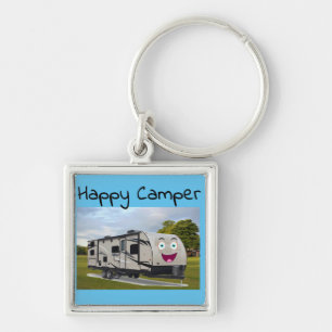 Camping Happy Retirement in ithe RV by Funnycoomb Keychain