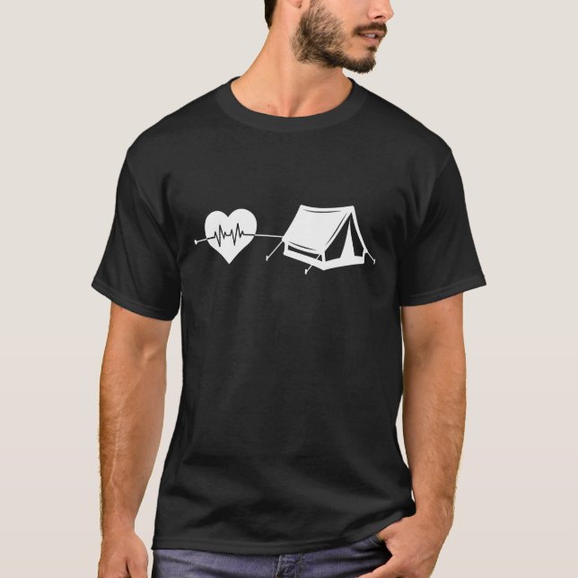 camping heartbeat friends T-Shirt (Front)