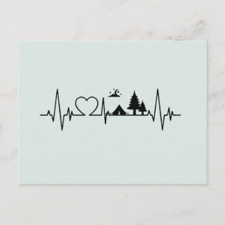 Camping Heartbeat Postcard
