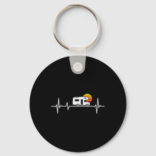 Camping Heartbeat Rv Caravan Motorhome Keychain