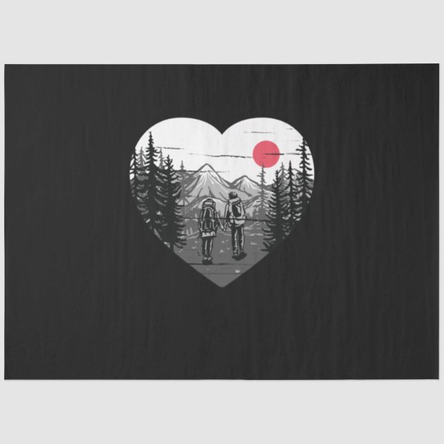 camping hiking climbing mountain nature couple lov tissue paper (Front)