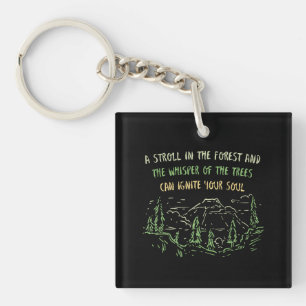 Camping Hiking Mountains Gift Keychain