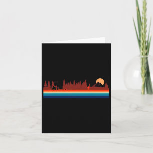 Camping Hiking Nature Mountains Retro Style 80's Card