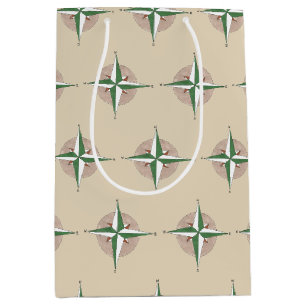 Camping Hiking Outdoor Camping Camp Compass Print Medium Gift Bag