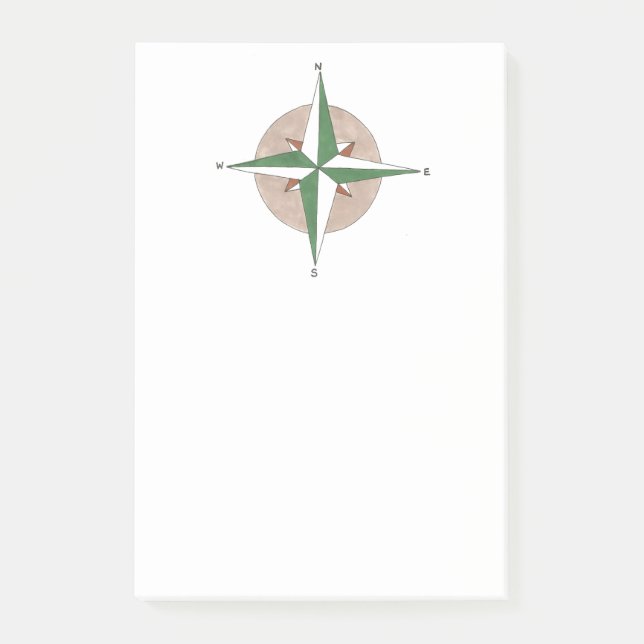 Camping Hiking Outdoor Summer Camp Compass Post-it Notes (Front)