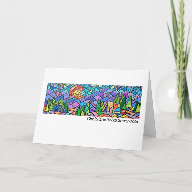 Camping in Colourful Colorado with Bears, Fine Art Card (Front)