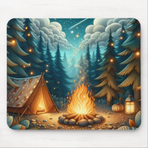Camping in Forest Mouse Pad