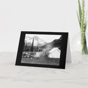 Camping in Indian Henry, Mount Rainier, WA 1922 Card