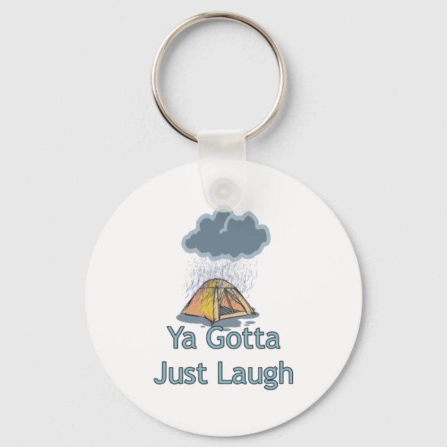 Camping in the Rain Keychain (Front)