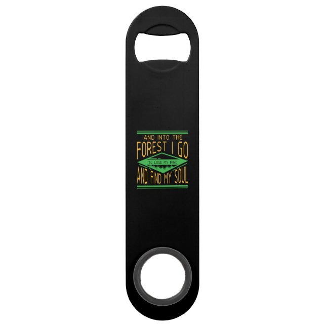 Camping - Into The Forest I Go Funny Camping Bar Key (Front)