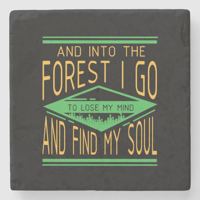 Camping - Into The Forest I Go Funny Camping Stone Coaster (Front)