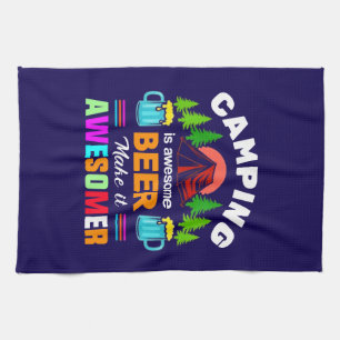 Camping is Awesome Beer Makeit Awesomer-67357 Kitchen Towel