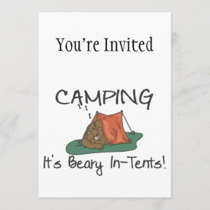 Camping Is Beary In Tents Invitation
