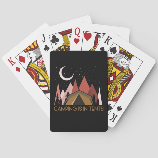Camping Is In Tents Funny Camping Playing Cards (Back)