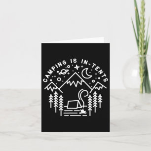 Camping Is In-tents Line Art Funny Outdoors Hiking Card