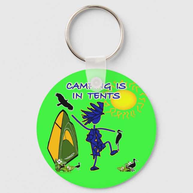 Camping Is (Intense) In Tents Keychain (Front)