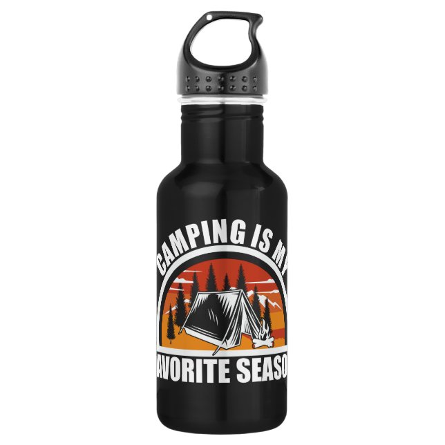 Camping is my favourite season funny camper slogan 532 ml water bottle (Front)
