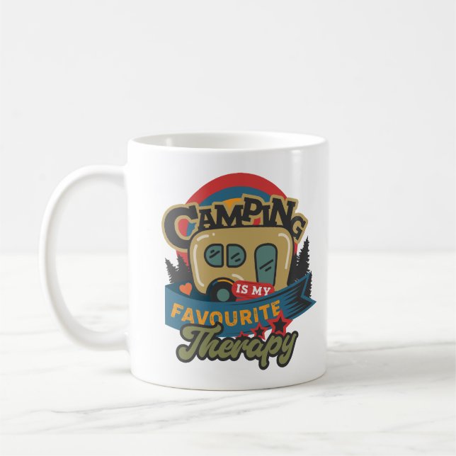 Camping Is My Favourite Therapy Coffee Mug (Left)