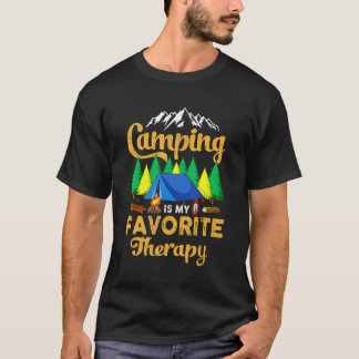 Camping Is My Favourite Therapy Cute Vintage T-Shirt