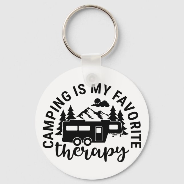 Camping Is My Favourite Therapy Keychain (Front)