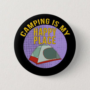 Camping is My Happy Place 2 Inch Round Button
