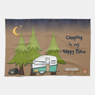 Camping Is My Happy Place Personalized Towel