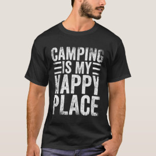 Camping Is My Happy Place Vintage Camping T-Shirt