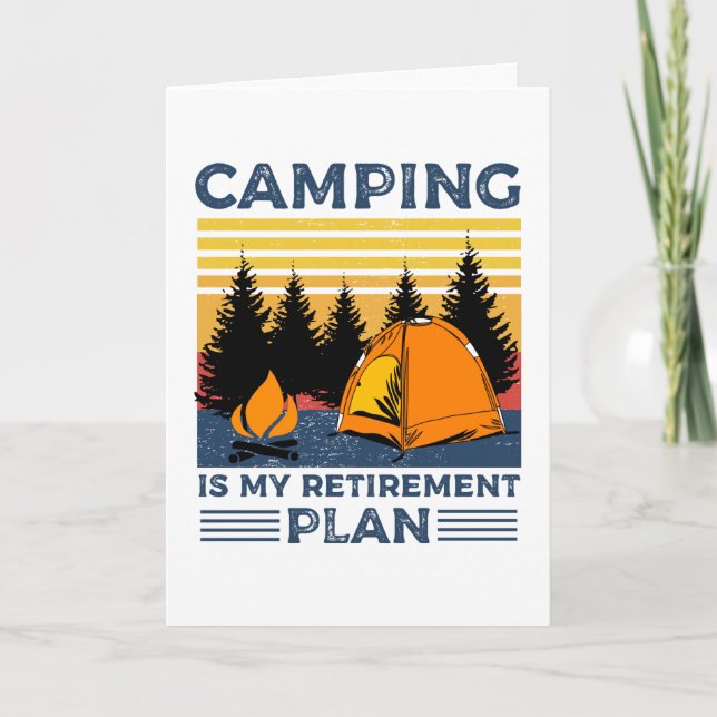Camping is my retirement plan Funny camping Gift Card (Front)