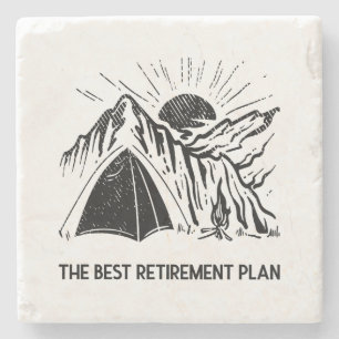 Camping Is My Retirement Plan Retired Camper Stone Coaster