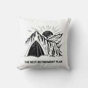 Camping Is My Retirement Plan Retired Camper Throw Pillow