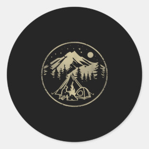 Camping is my therapy classic round sticker