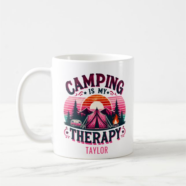 Camping Is My Therapy Coffee Mug (Left)