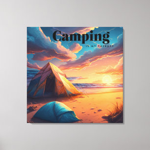 Camping is my Therapy Digital Art Canvas Print