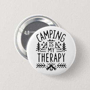 Camping is my therapy funny camper 2 inch round button