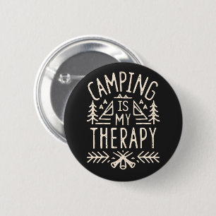 Camping is my therapy funny camper 2 inch round button