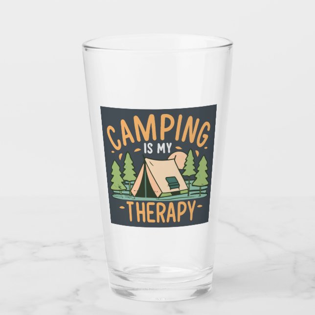 Camping Is My Therapy Glass (Front)